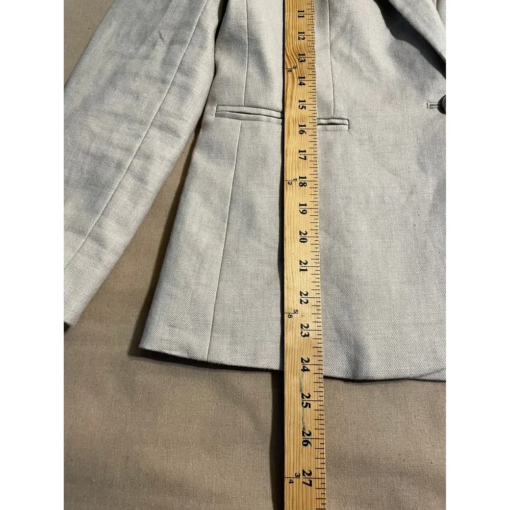 J Crew Linen Suit Set Women's Size 8P Cream Blazer and Size 6P Pants